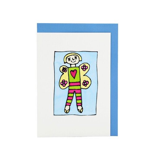 Handgemachte Faltkarte Engel