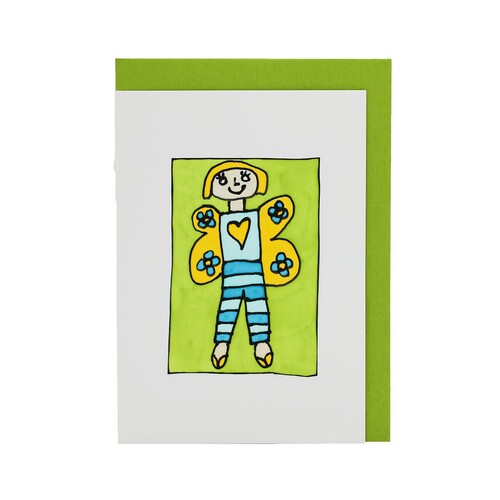 Handgemachte Faltkarte Engel