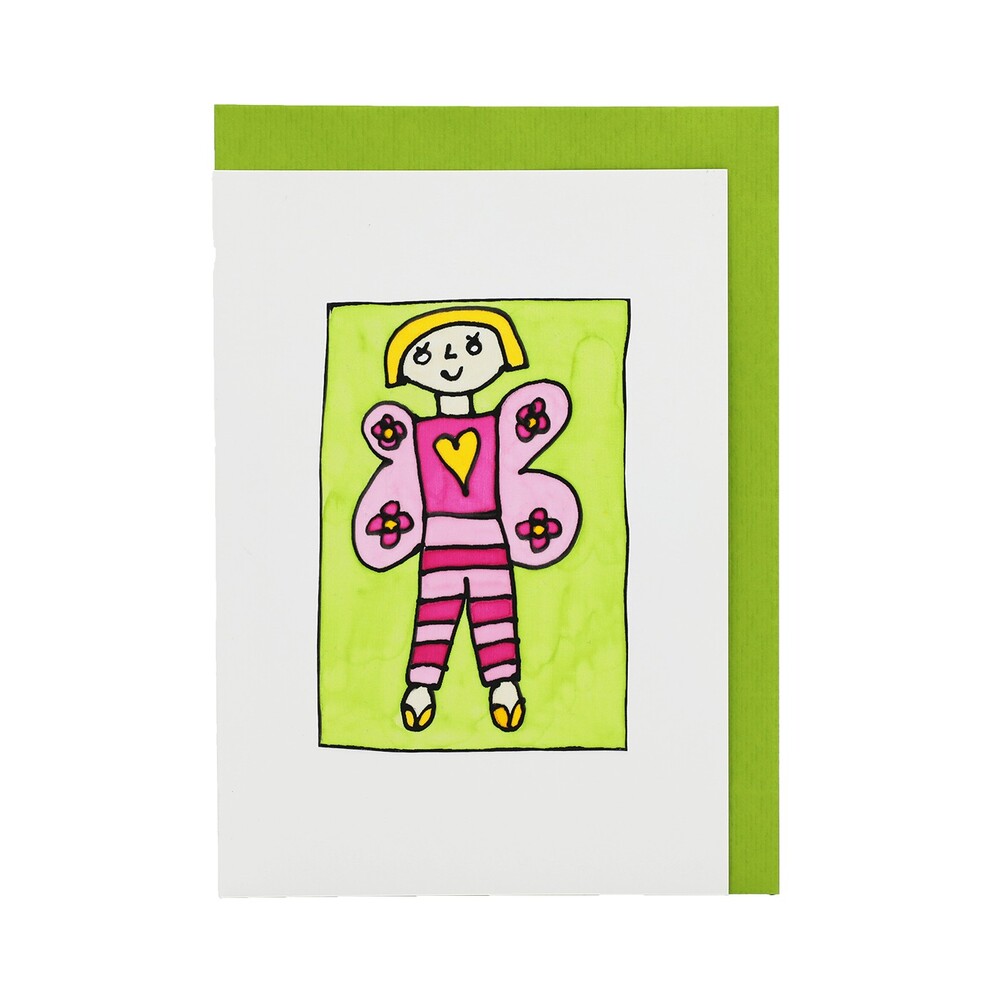 Handgemachte Faltkarte Engel