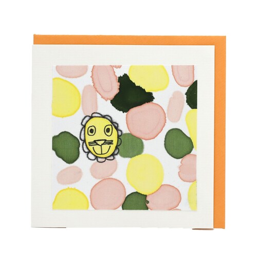 Handgemachte Faltkarte Löwe