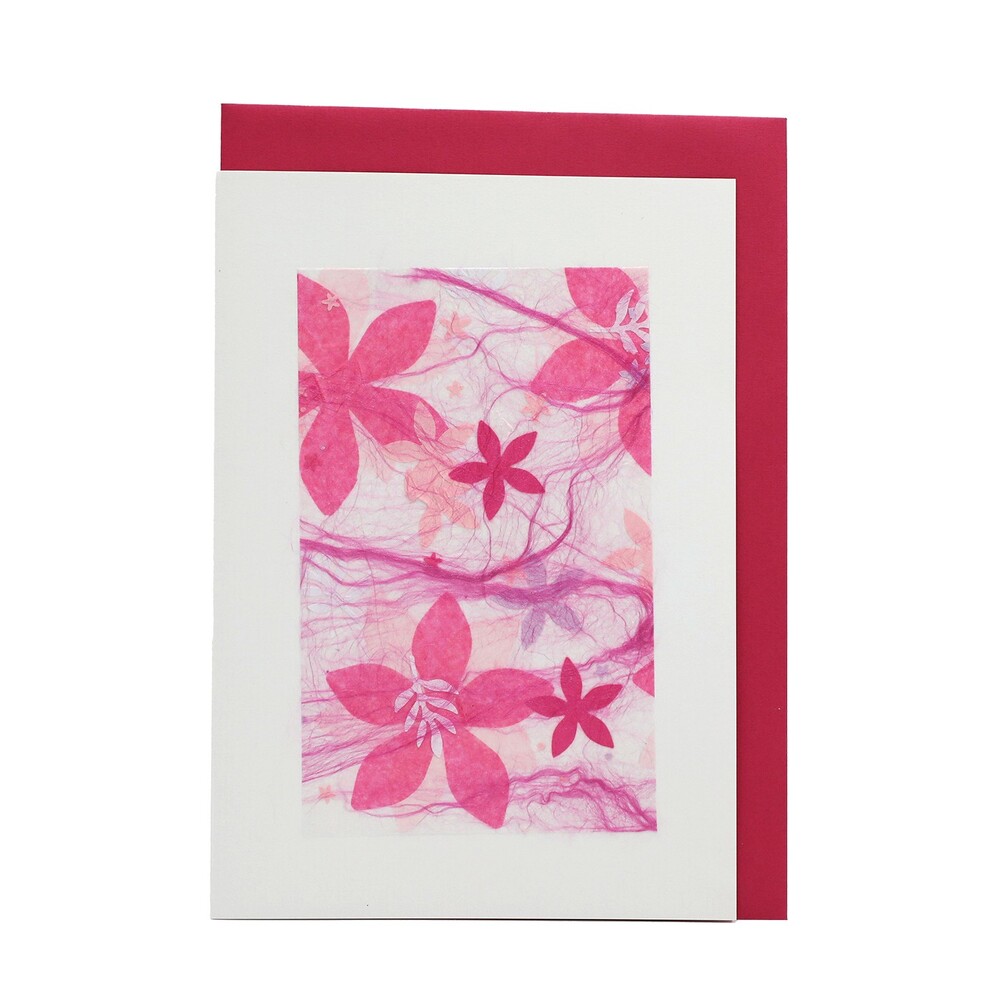 Faltkarte Blumen Pracht in Pink