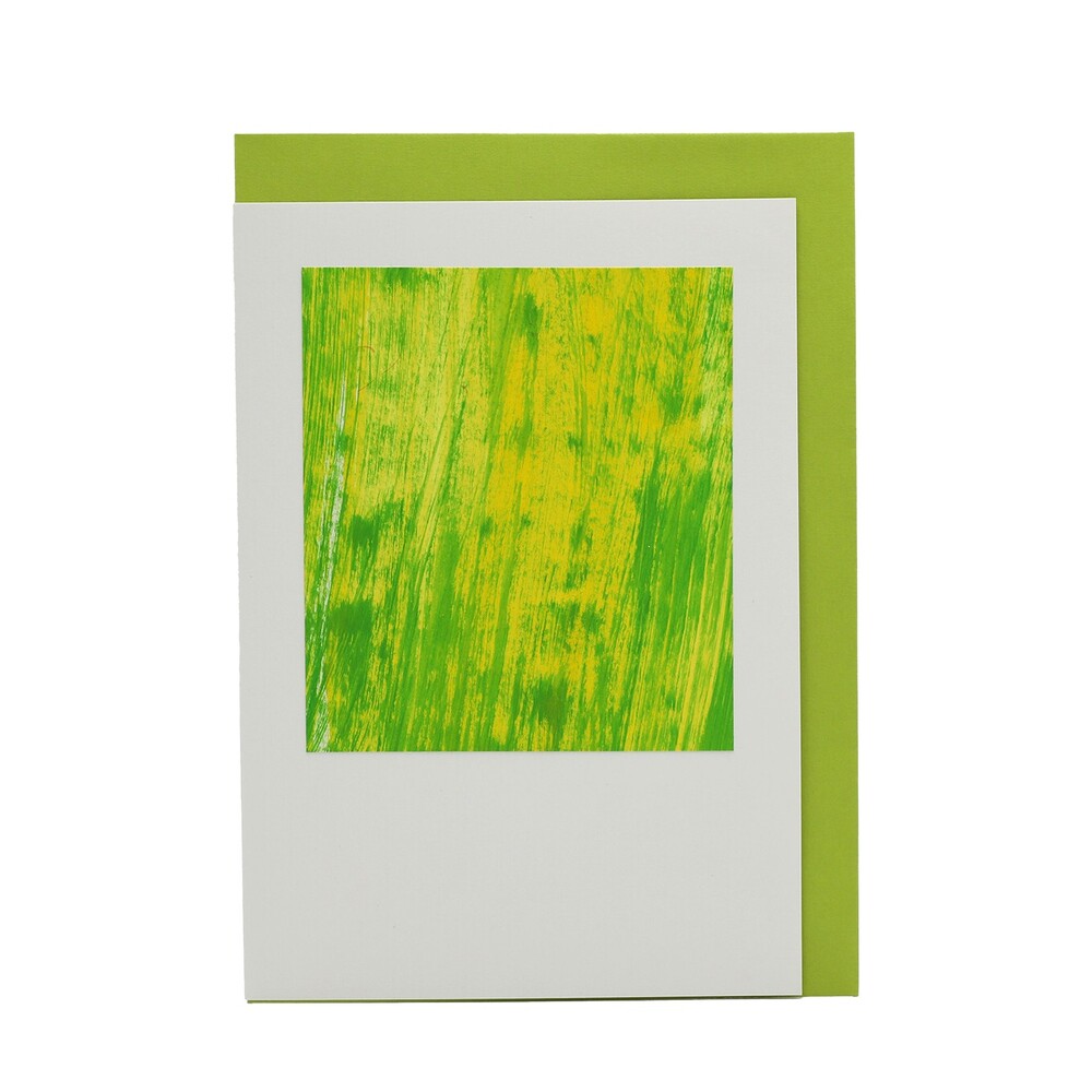 Faltkarte Farbstrich in grün-gelb
