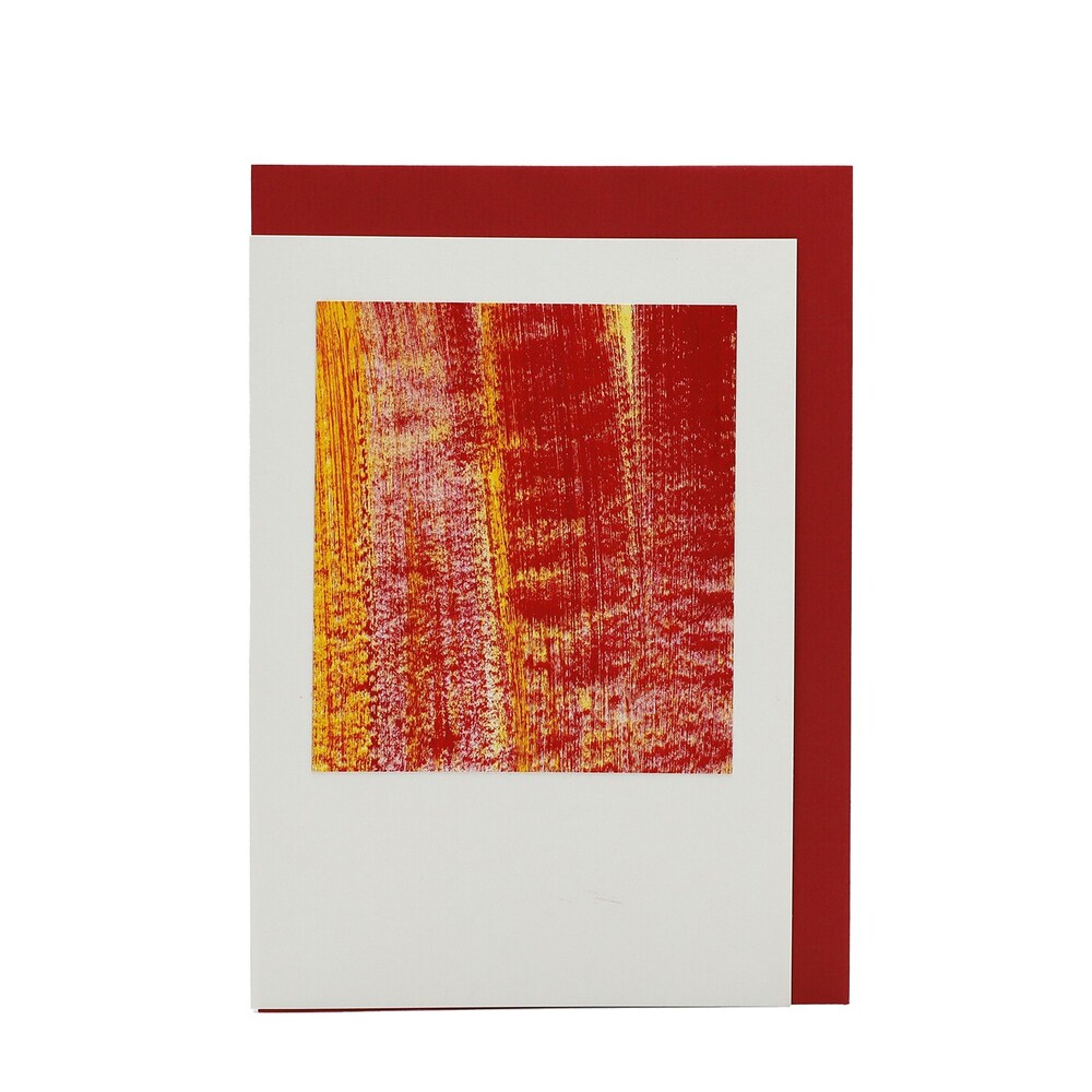 Faltkarte Farbstrich in rot-gelb