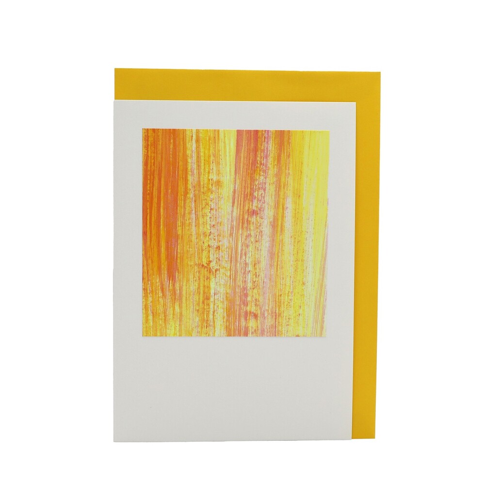 Faltkarte Farbstrich in gelb-orange