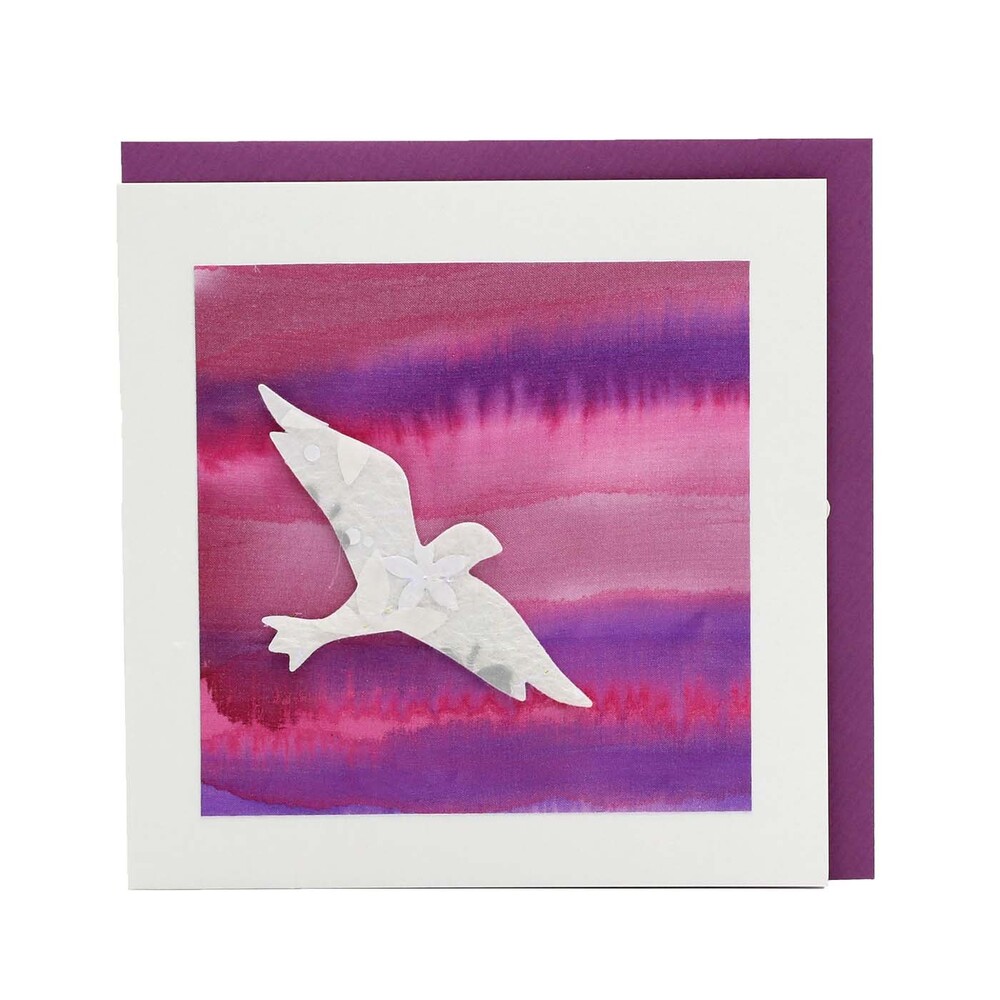 Handgemachte Faltkarte Möve