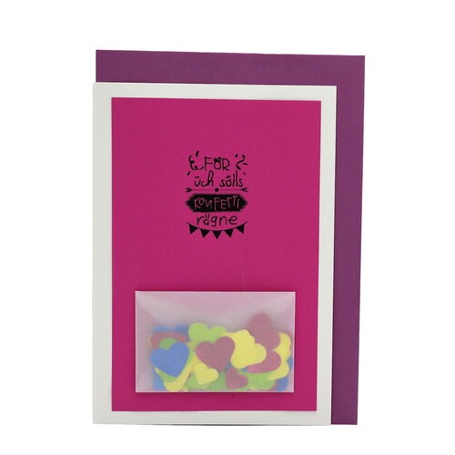Handgemachte Faltkarte Konfetti