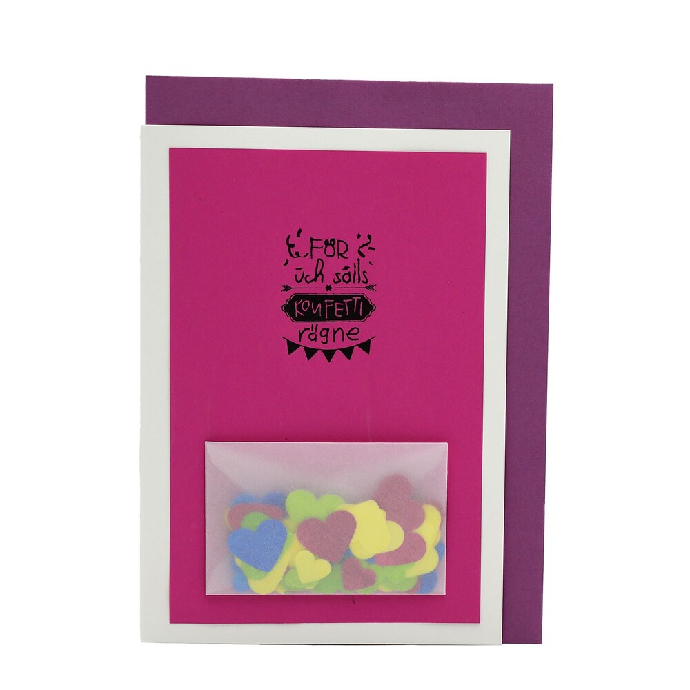 Handgemachte Faltkarte Konfetti