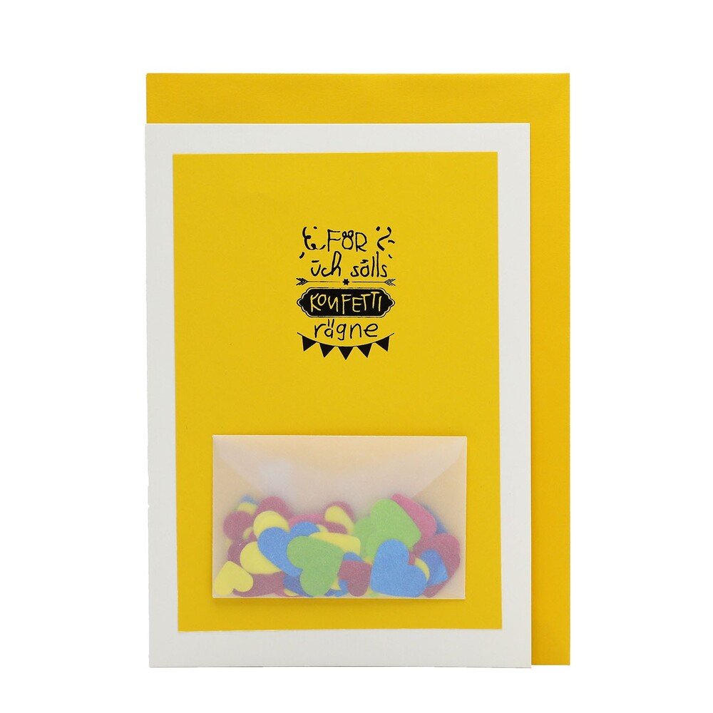 Handgemachte Faltkarte Konfetti