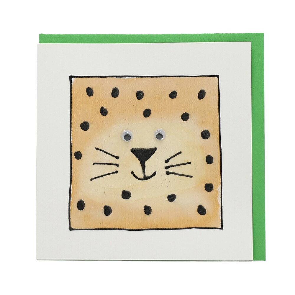 Handgemachte Faltkarte Gepard