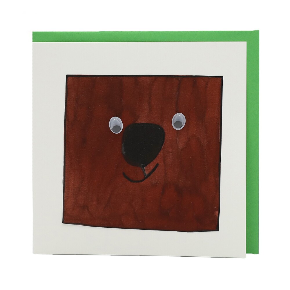 Handgemachte Faltkarte Bär