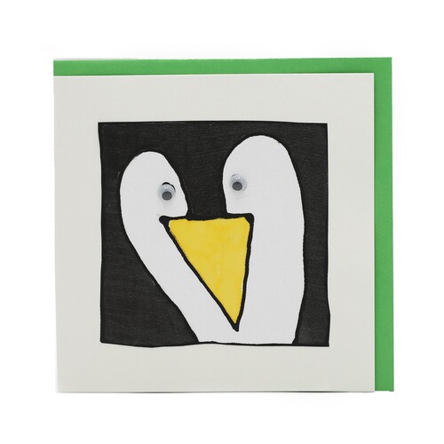 Handgemachte Faltkarte Pingu