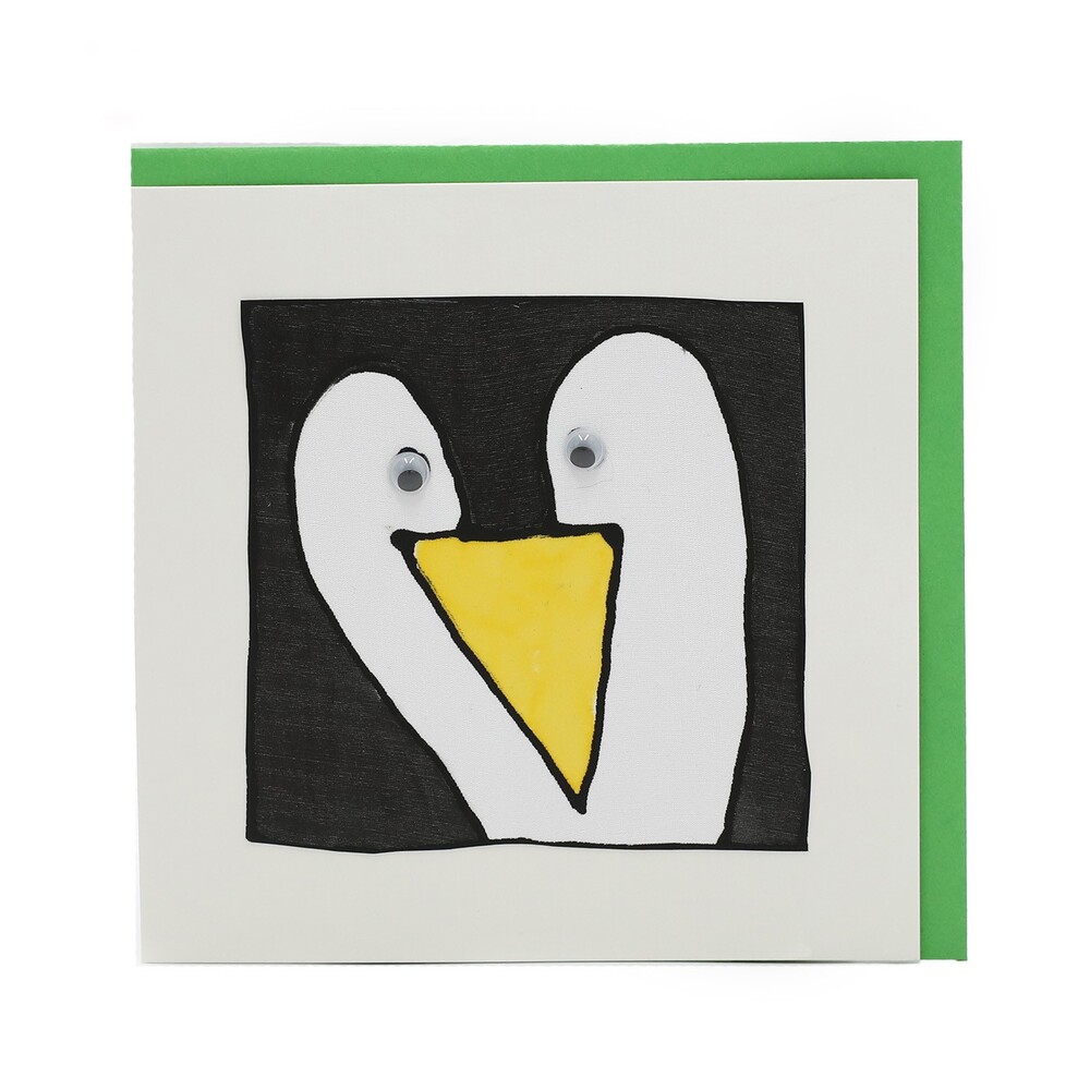 Handgemachte Faltkarte Pingu