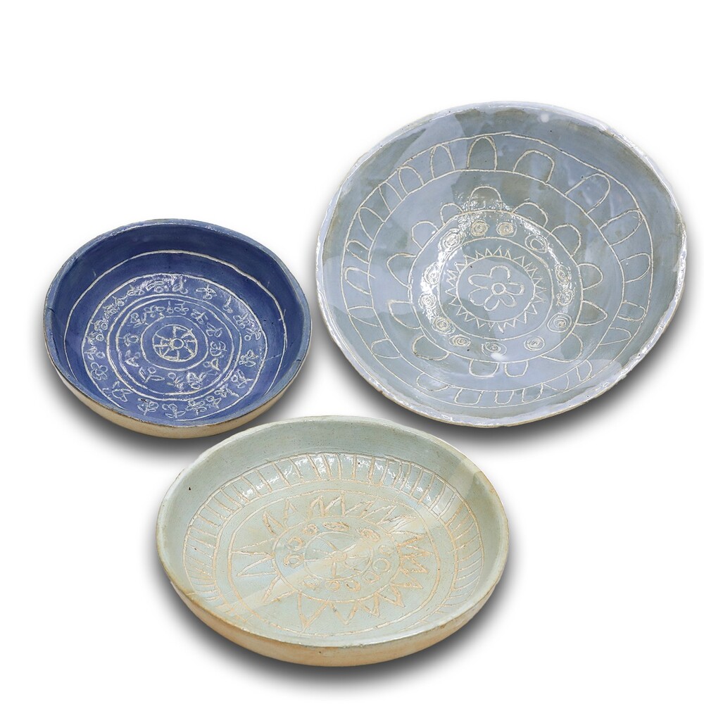 Schale Mandala I hellblau