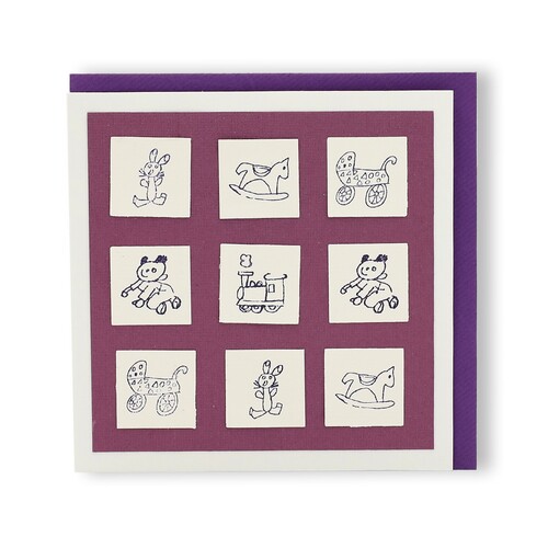 Handgemachte Faltkarte für Geburt