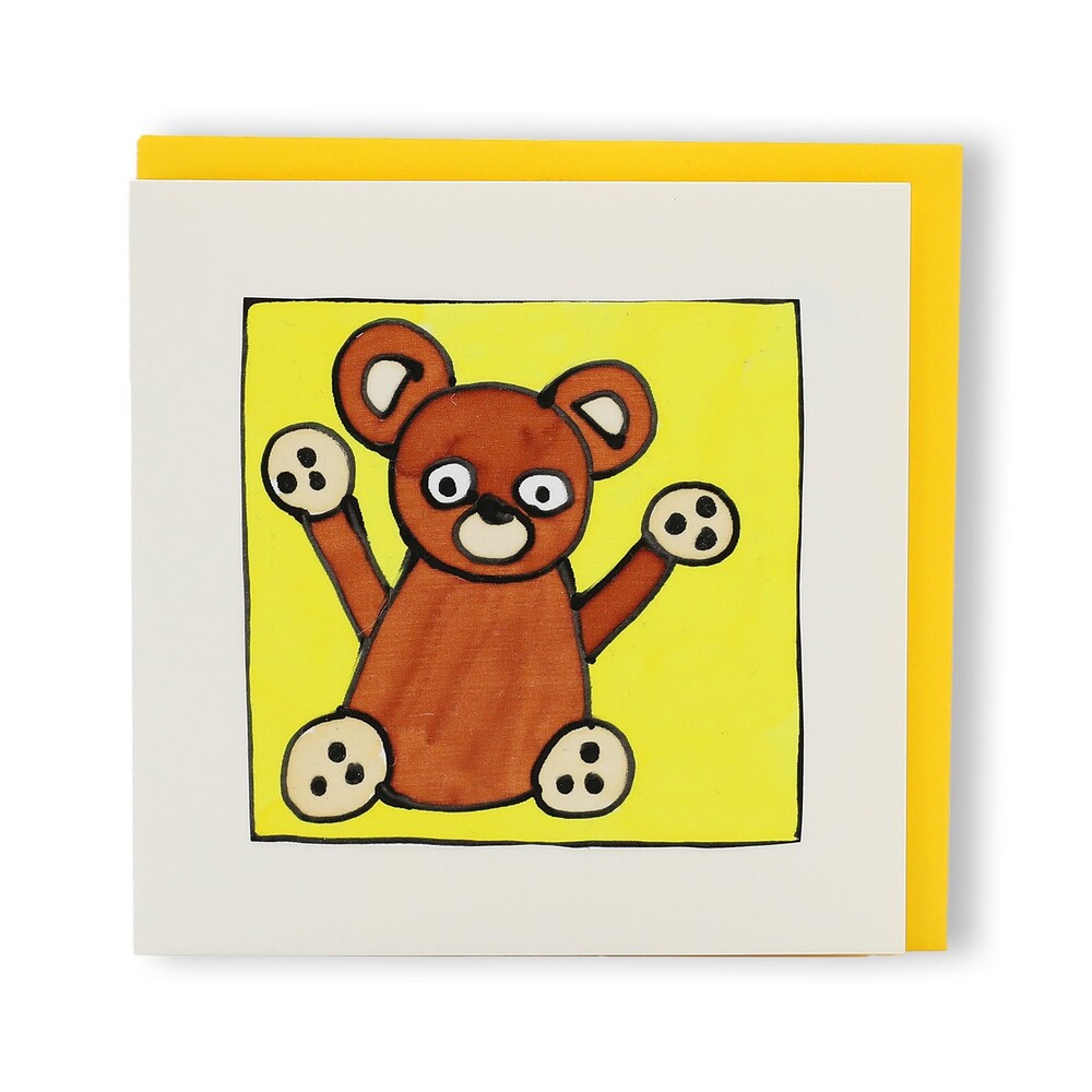 Handgemachte Faltkarte Teddy braun