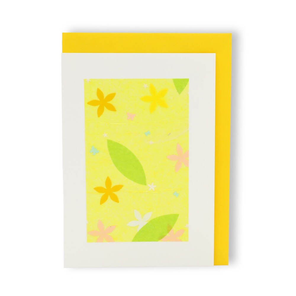 Faltkarte Blumen Pracht in gelb