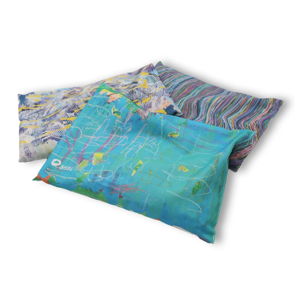 Kirschsteinkissen mit Streifen