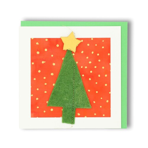 Handgemachte Faltkarte Tannezauber