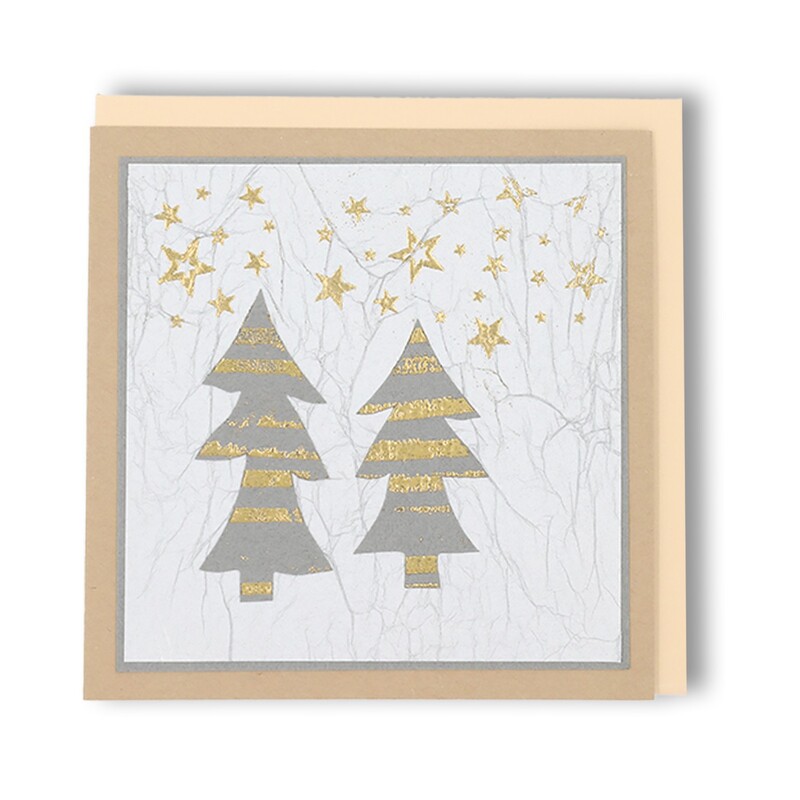 Handgemachte Faltkarte Knitterpapier