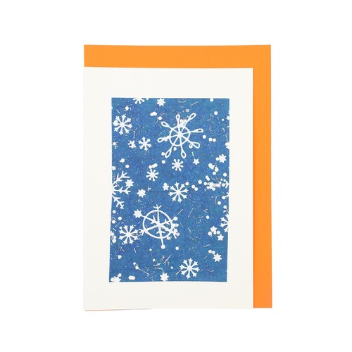 Handgemachte Faltkarte Schneeflocke