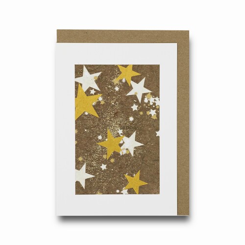 Handgemachte Faltkarte Sternenzauber