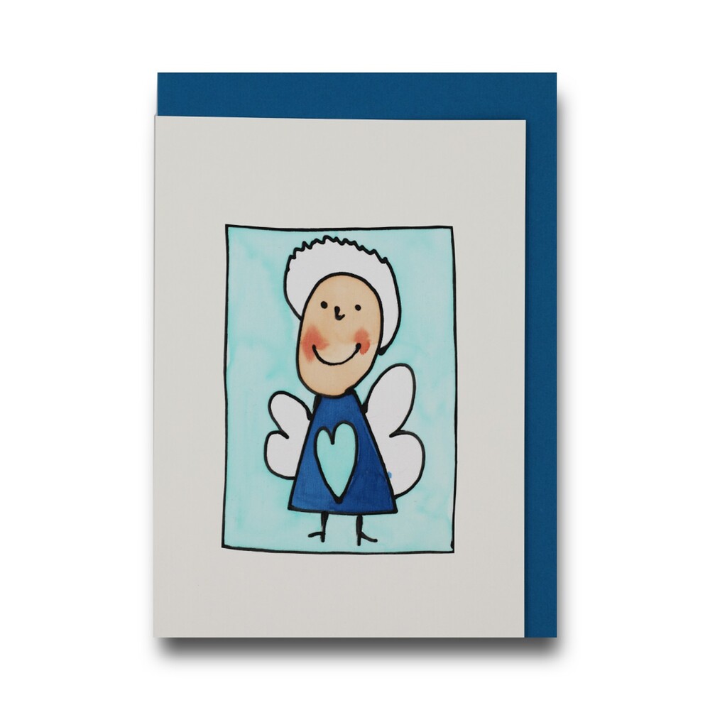 Handgemachte Faltkarte Engel