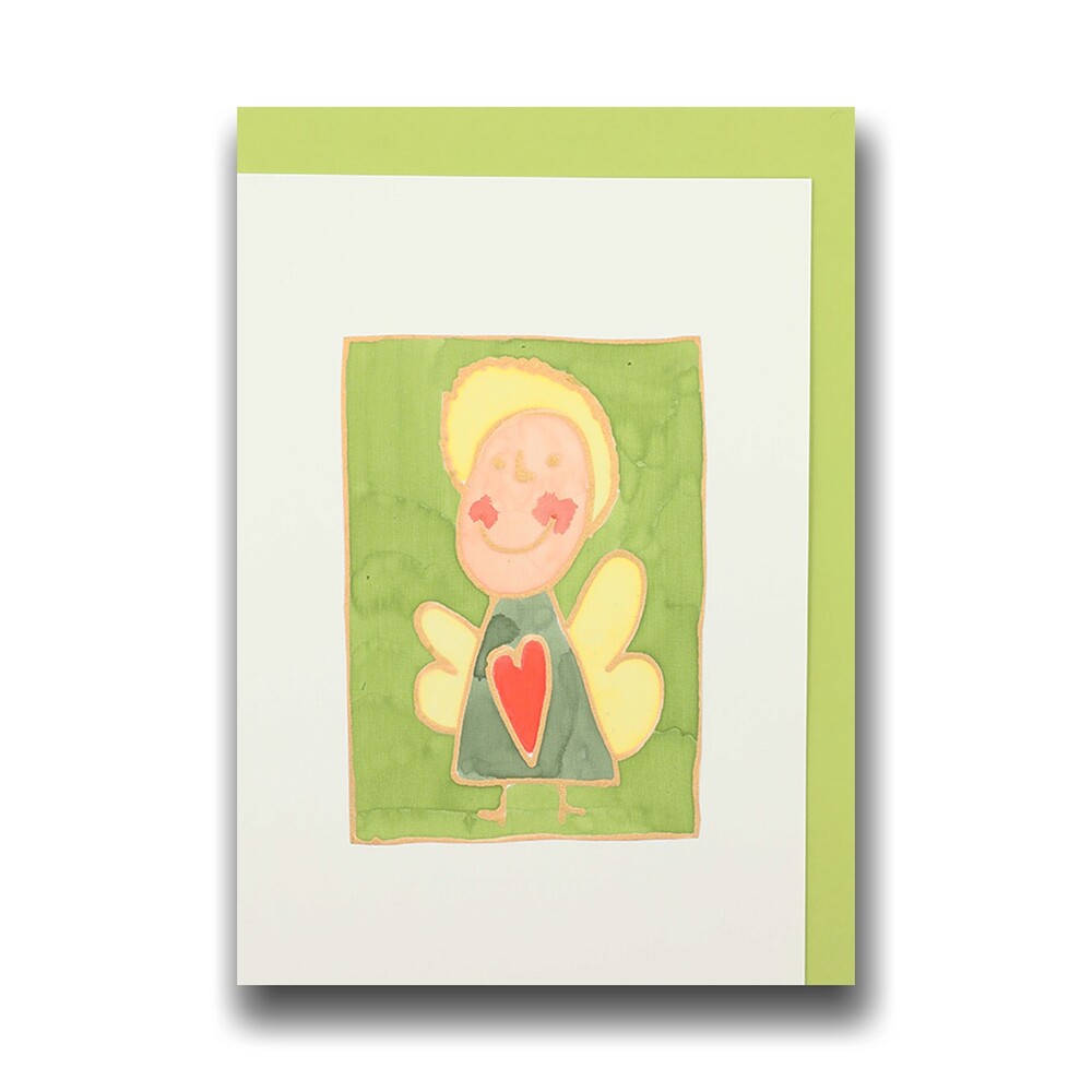 Handgemachte Faltkarte Engel