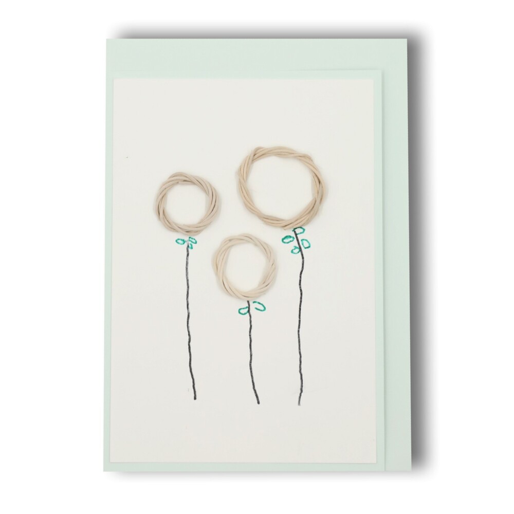 Handgemachte Faltkarte mit Peddigrohr