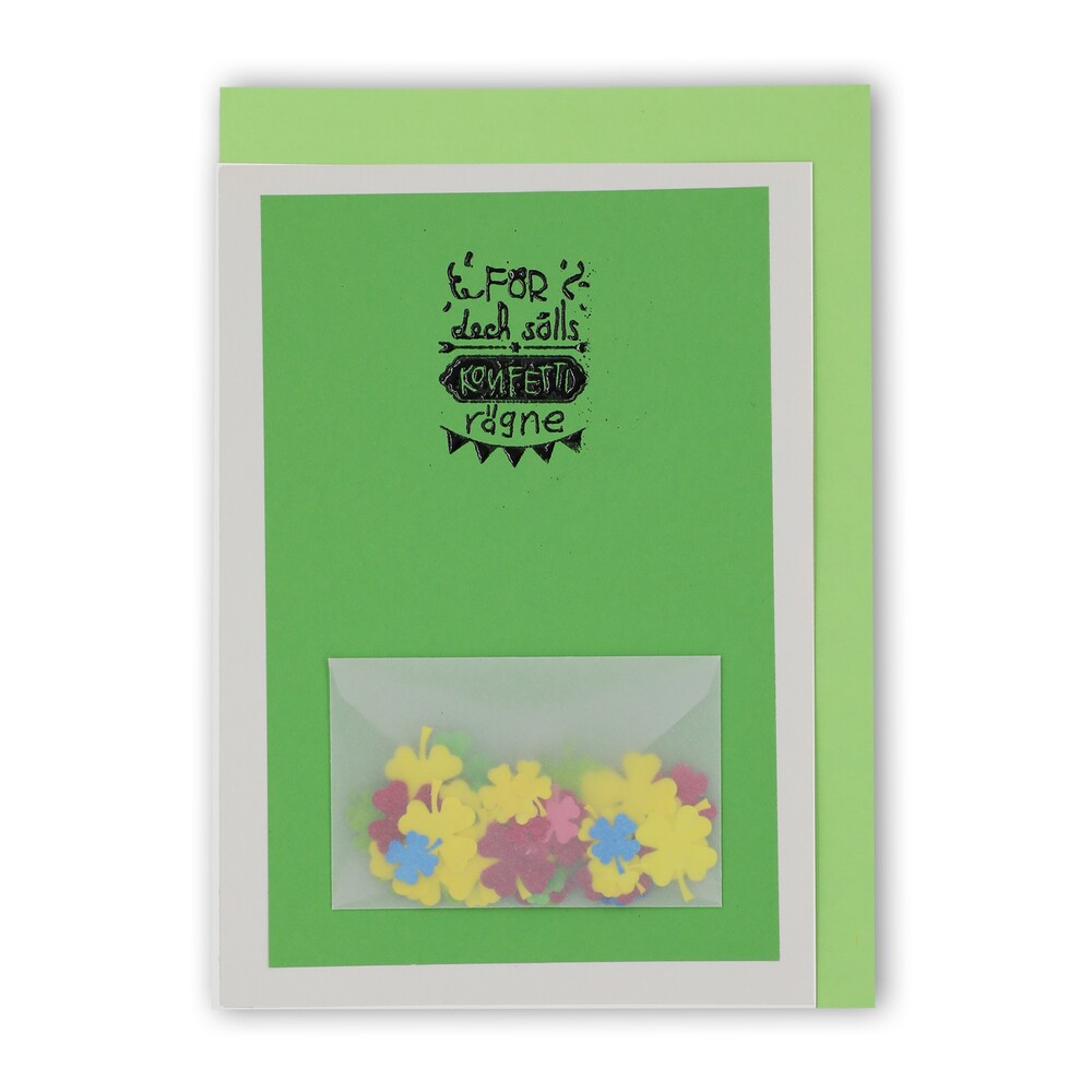 Handgemachte Faltkarte Konfetti