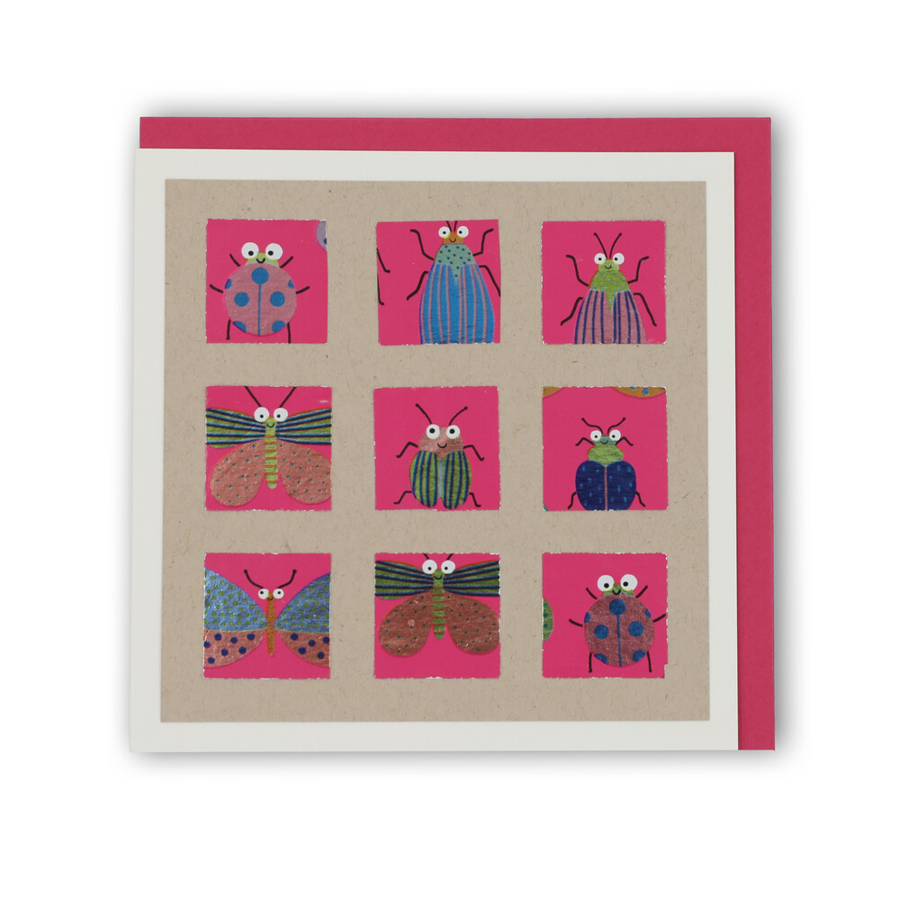 Handgemachte Faltkarte Käfer