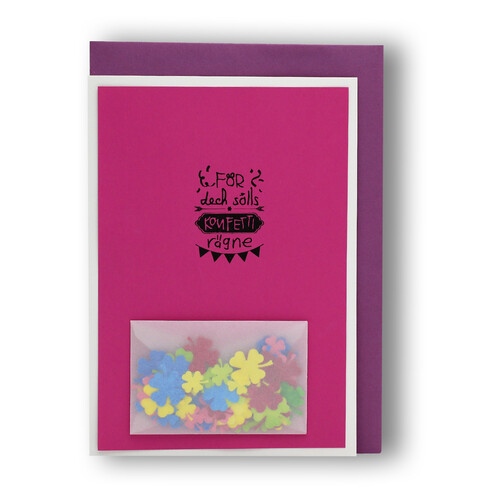 Handgemachte Faltkarte Konfetti