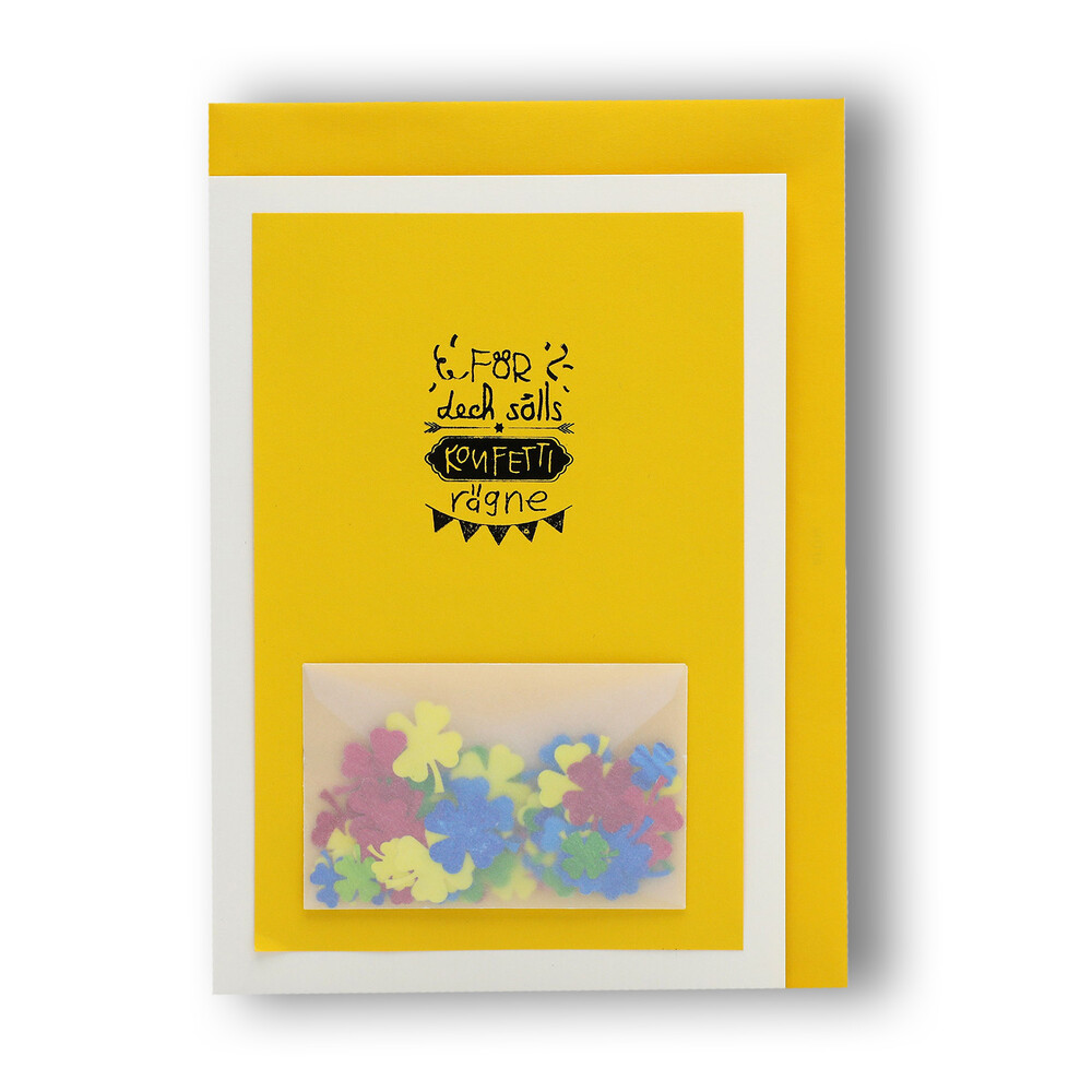 Handgemachte Faltkarte Konfetti