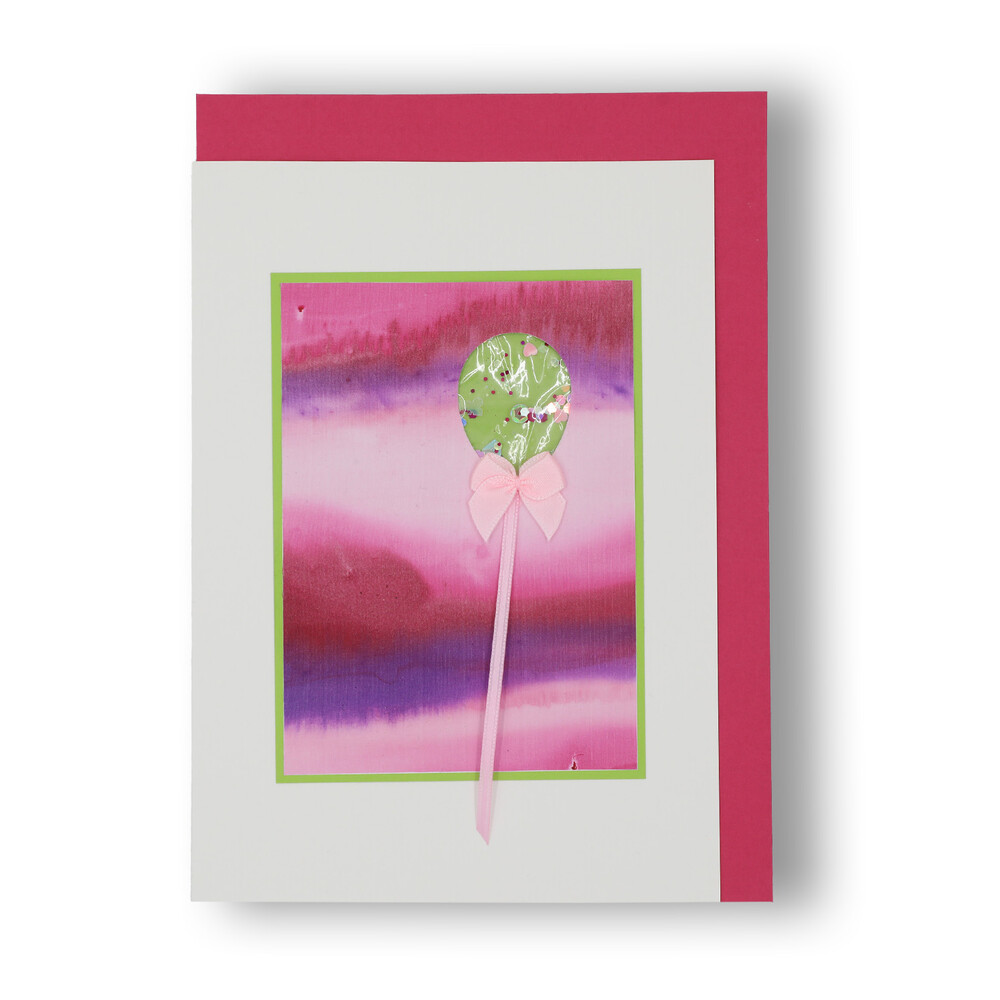 Handgemachte Faltkarte Ballon