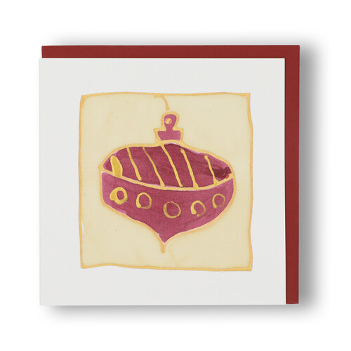 Handgemachte Karte Kugel rund I Weinrot