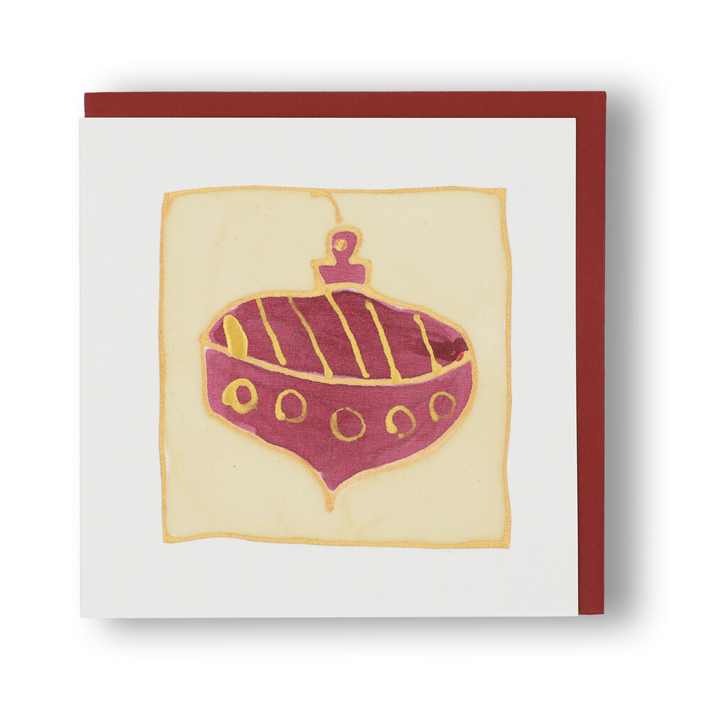 Handgemachte Karte Kugel rund I Weinrot