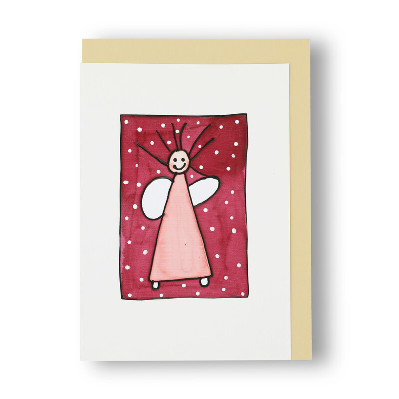 Handgemachte Faltkarte Engel