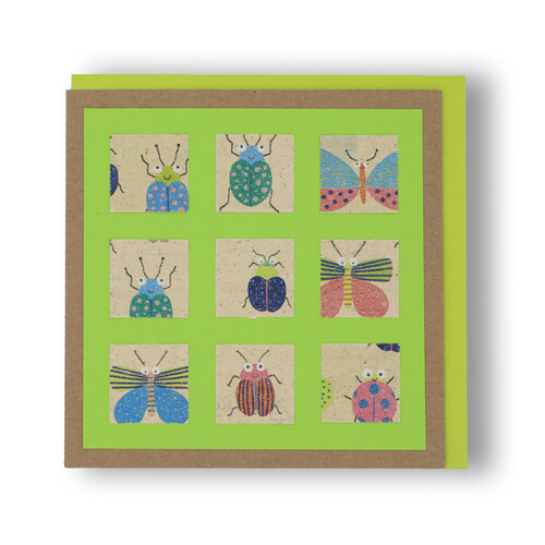 Handgemachte Faltkarte Käfer