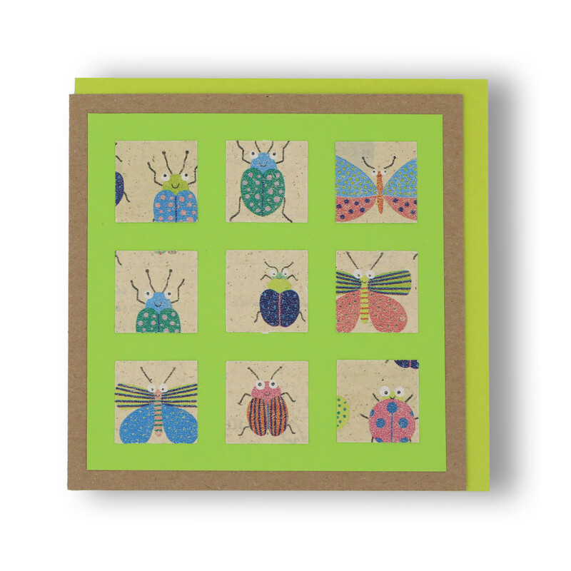 Handgemachte Faltkarte Käfer