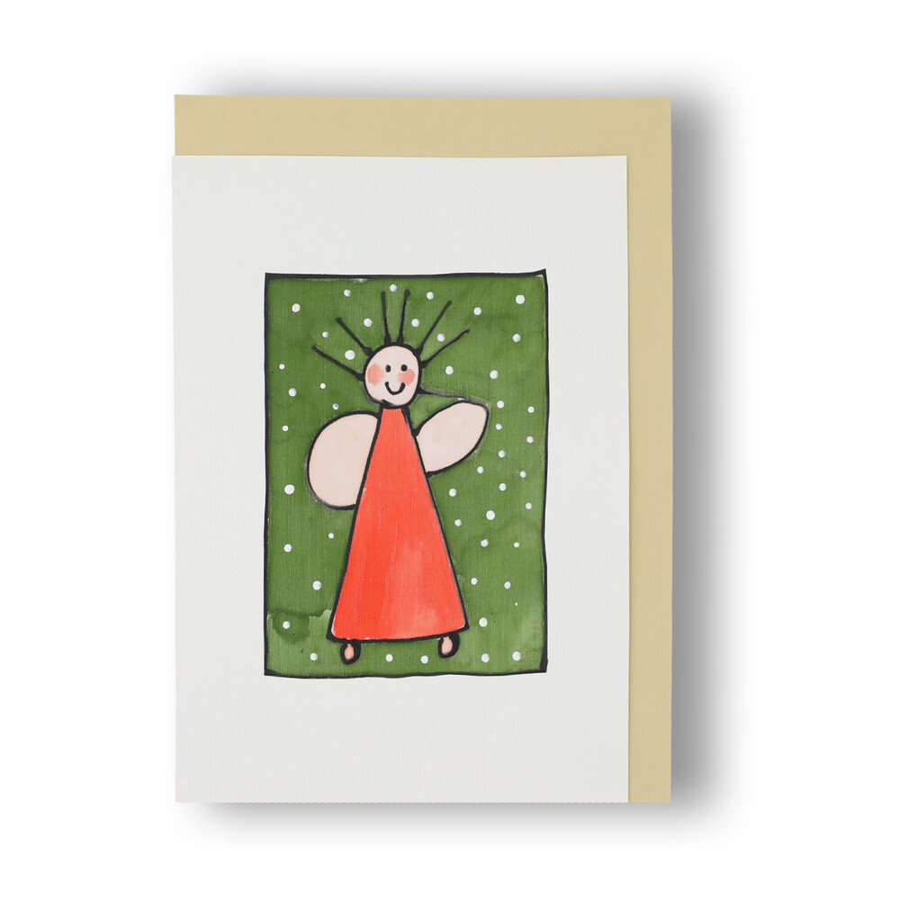 Handgemachte Faltkarte Engel