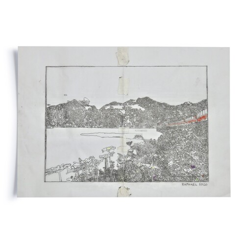 Raphael Waldis | Seelandschaft mit Zug